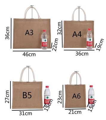 Mode Damen Linnen Handtasche Wiederverwendbares Reisehandgriffe Tote Jute Tasche zum Geschenkeinkaufen