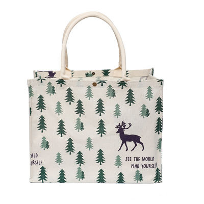 Große Handtaschen aus Öko-Baumwolle Linnen Hessische Hanfjute Tote-Taschen mit individuellem Design