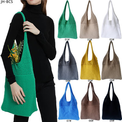 2024 Frühling Herbst und Winter Frauen Handgestalt Strick-Schultertasche in solider Farbe