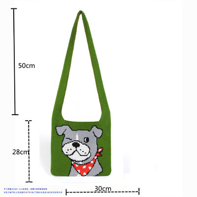 Handgefertigte Stricktasche helle Farbe Rücken Gewebte Neopren Pu Weave Tasche für mittlere Größe