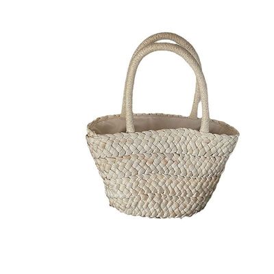 Handgestaltete Mode Damen große Kapazität Strandstroh Handtasche Gewebte Strick-Hochzeigtot Polyester