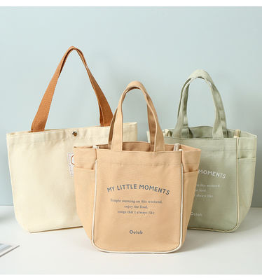 Customized Farbe einfache Baumwolle Leinwand Wiederverwendbar Frauen Shopping Tote Tasche für mittlere Größe