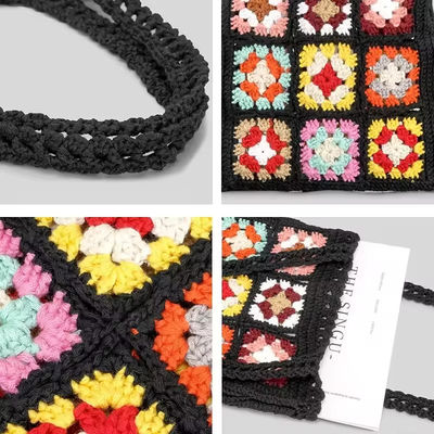 OEM/ODM Akzeptabel Häkeln Frauen Schultertaschen Großmutter Quadrat Tote Tasche gestrickte Handtaschen