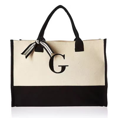 Druckbare Versand monogrammierte Geschenk-Tote-Tasche für Frauen kundenspezifische Leinwand Strandtasche