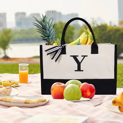 Druckbare Versand monogrammierte Geschenk-Tote-Tasche für Frauen kundenspezifische Leinwand Strandtasche