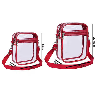 Durchsichtige PVC-Kreuzkörper-Messenger-Tasche unterschiedliche Farbe Durchsichtige Schulterbeutel