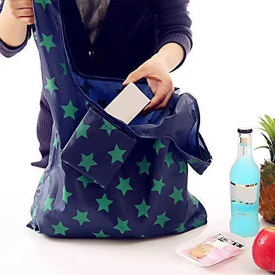 Umweltfreundliche, recycelte, wasserdichte Nylon-Ripstop-Einkaufstüten mit Soft-Loop-Stil