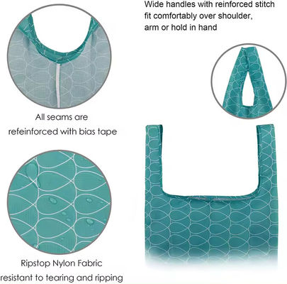 Umweltfreundliche, recycelte, wasserdichte Nylon-Ripstop-Einkaufstüten mit Soft-Loop-Stil