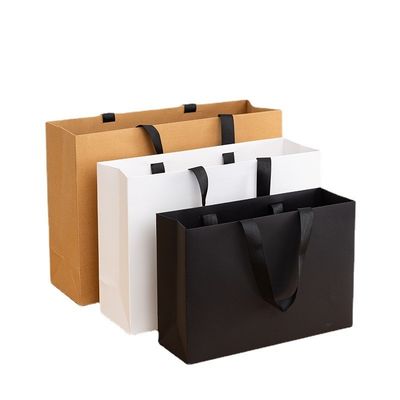 Papiertüten aus Karton Luxusweißes Kraftpapier Geschenktüte für Einkaufstaschen