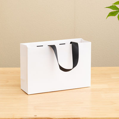 Papiertüten aus Karton Luxusweißes Kraftpapier Geschenktüte für Einkaufstaschen