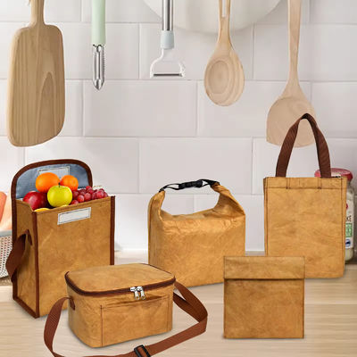 Isolierte Lebensmittelthermische Aluminiumfolie Dupont Tyvek Kraftpapier Lunch-Cooler-Tasche mit Griff in kundenspezifischem Druck