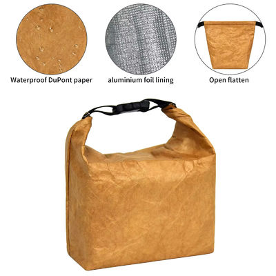 Isolierte Lebensmittelthermische Aluminiumfolie Dupont Tyvek Kraftpapier Lunch-Cooler-Tasche mit Griff in kundenspezifischem Druck