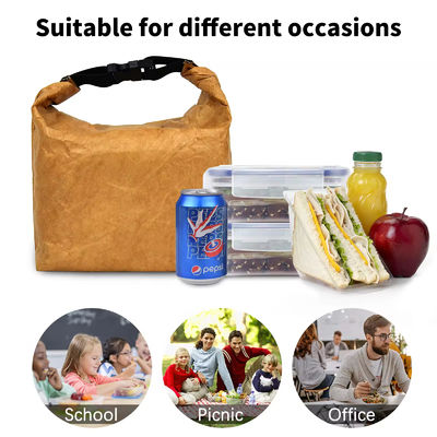 Isolierte Lebensmittelthermische Aluminiumfolie Dupont Tyvek Kraftpapier Lunch-Cooler-Tasche mit Griff in kundenspezifischem Druck