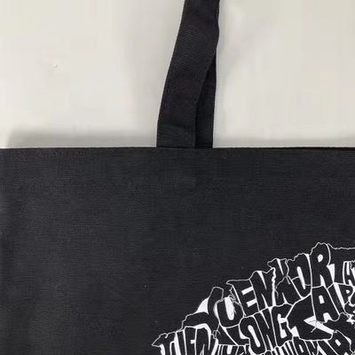 12 Oz schwarze Leinwand-Tote-Tasche für Luxus-Shopping