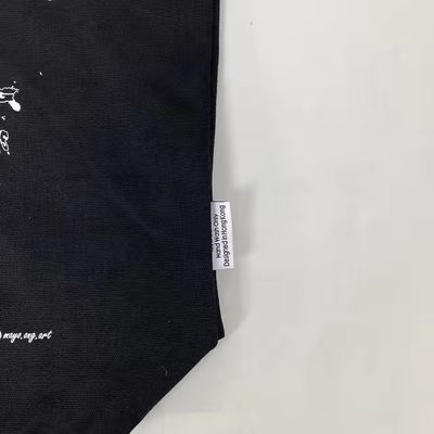 12 Oz schwarze Leinwand-Tote-Tasche für Luxus-Shopping