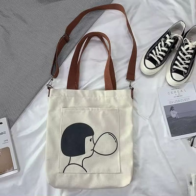 Soft-Loop-Stil Custom Printed Eco Friendly Recycling Große Leinwand Lebensmittel Einkaufsgurt Strap Tote Tasche