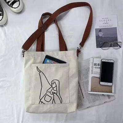 Soft-Loop-Stil Custom Printed Eco Friendly Recycling Große Leinwand Lebensmittel Einkaufsgurt Strap Tote Tasche