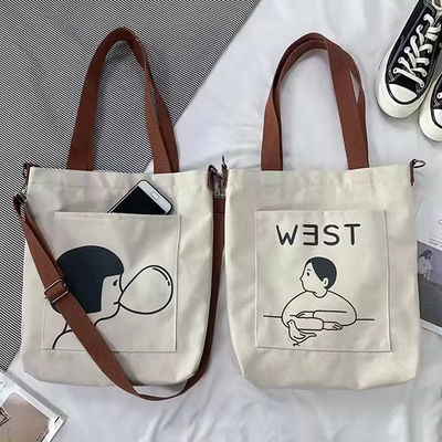 Soft-Loop-Stil Custom Printed Eco Friendly Recycling Große Leinwand Lebensmittel Einkaufsgurt Strap Tote Tasche