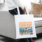Custom Logo gedruckt Naturhalbweiße Baumwolle Leinwand Ziehstring Tote Tasche zum Einkaufen