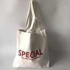 Custom Logo gedruckt Naturhalbweiße Baumwolle Leinwand Ziehstring Tote Tasche zum Einkaufen