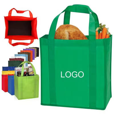 Custom Logo gedruckt Wiederverwendbare nicht gewebte Tote-Taschen für Lebensmittelkäufer Hitzeübertragung