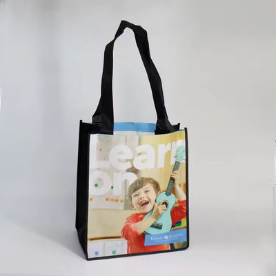 Custom Logo gedruckt Wiederverwendbare nicht gewebte Tote-Taschen für Lebensmittelkäufer Hitzeübertragung