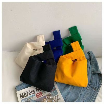 Custom Print Logo Leinwand Handtasche mit Schalter Schließung einfache kleine quadratische Handtasche