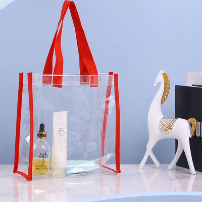 Plastik-Tote-Einkaufstüte Schulter PVC-Strandhandtasche mit Logo-Zipper für Waren