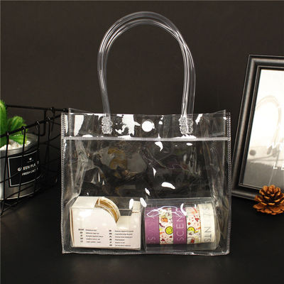 Plastik-Tote-Einkaufstüte Schulter PVC-Strandhandtasche mit Logo-Zipper für Waren