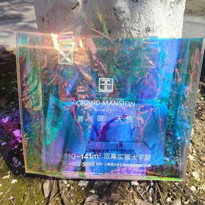 Klarer Einkaufs-Transparent Jelly Laser Irisescent PVC Tote Bag mit gedrucktem Custom Logo