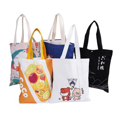 Neueste Modische Druckmuster Handgefertigte Leere Baumwoll-Leinwand-Tote-Tasche mit Logo