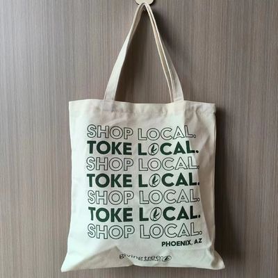 Custom Printed Logo Damen Leinwand Baumwolle Tote-Taschen mit Soft-Loop-Stil und mittlere Größe