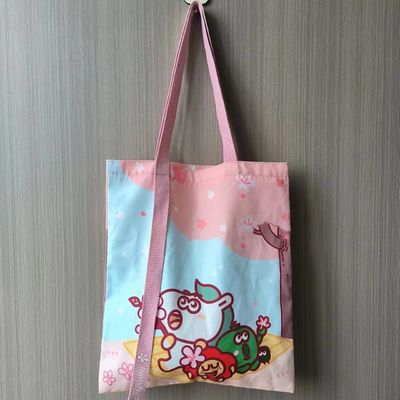 Custom Printed Logo Damen Leinwand Baumwolle Tote-Taschen mit Soft-Loop-Stil und mittlere Größe