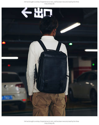 20-37 Liter Kapazität Softback Rucksack für Herren Leder Business-Tasche und Schultasche