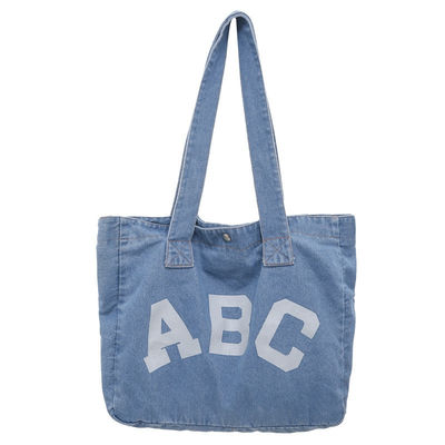 Custom Printing Denim Woven Beach Bag mit Soft-Loop-Stil und OEM/ODM-Akzeptanz
