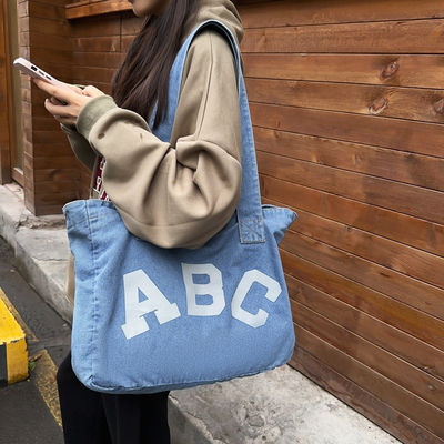 Custom Printing Denim Woven Beach Bag mit Soft-Loop-Stil und OEM/ODM-Akzeptanz