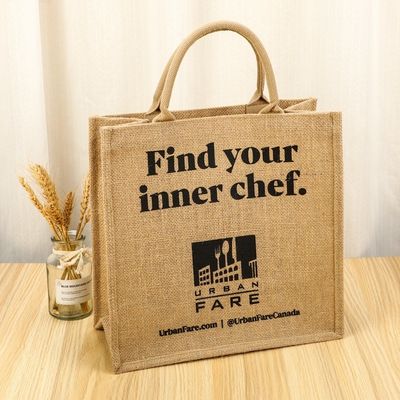 Custom Small Burlap Jute Tote Bag für den Einkauf kundenspezifische Farbe und OEM / ODM akzeptabel