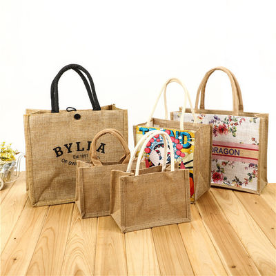 Custom Small Burlap Jute Tote Bag für den Einkauf kundenspezifische Farbe und OEM / ODM akzeptabel