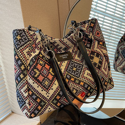 Druckmuster gedruckte Leinwand-Einkaufstüte Dauerhafte Tote Wandteppich-Tasche zur Werbung