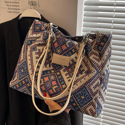 Druckmuster gedruckte Leinwand-Einkaufstüte Dauerhafte Tote Wandteppich-Tasche zur Werbung