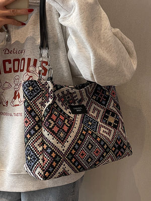 Druckmuster gedruckte Leinwand-Einkaufstüte Dauerhafte Tote Wandteppich-Tasche zur Werbung