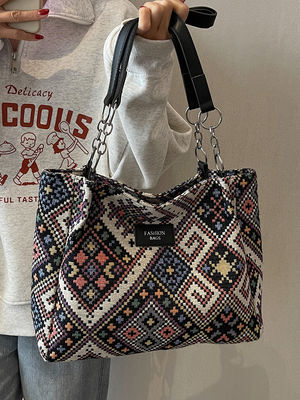 Druckmuster gedruckte Leinwand-Einkaufstüte Dauerhafte Tote Wandteppich-Tasche zur Werbung