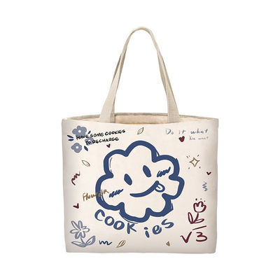 Neueste Modestyl Customized Logo Baumwolle Leinwand Tote Tasche mit Reißverschluss Promotion