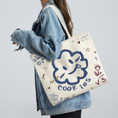 Neueste Modestyl Customized Logo Baumwolle Leinwand Tote Tasche mit Reißverschluss Promotion