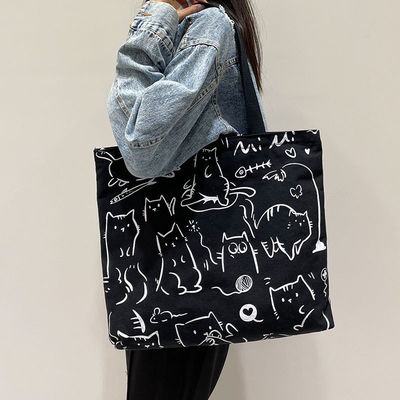 Neueste Modestyl Customized Logo Baumwolle Leinwand Tote Tasche mit Reißverschluss Promotion