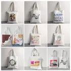 Tägliches Leben Custom Printed Logo Baumwolle Leinwand Tote Tasche Klappbare wiederverwendbare Einkaufstasche