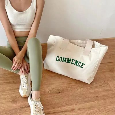 Custom Logo Natürliche Baumwoll-Shopping-Tote-Tasche für Frauen und Shopping
