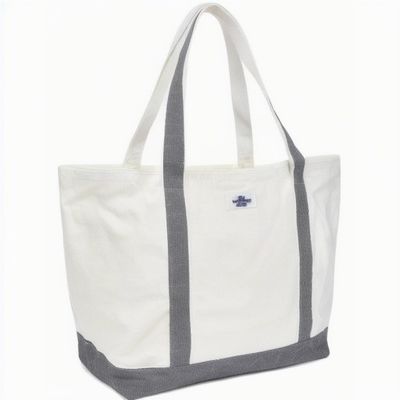 Neueste Modische Custom Logo Öko-freundliche Leinwand Tote Tasche mit Reißverschluss und Tasche