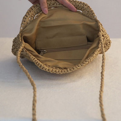 Recycelte Strohstrandtasche Papier-Schnur-Kreuzkörper-Schultertaschen Logo