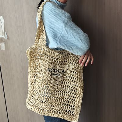 Hochkapazitäts-Koreanische Frauenstrohstrand-Ferien-Picknicktasche mit individuellem Logo